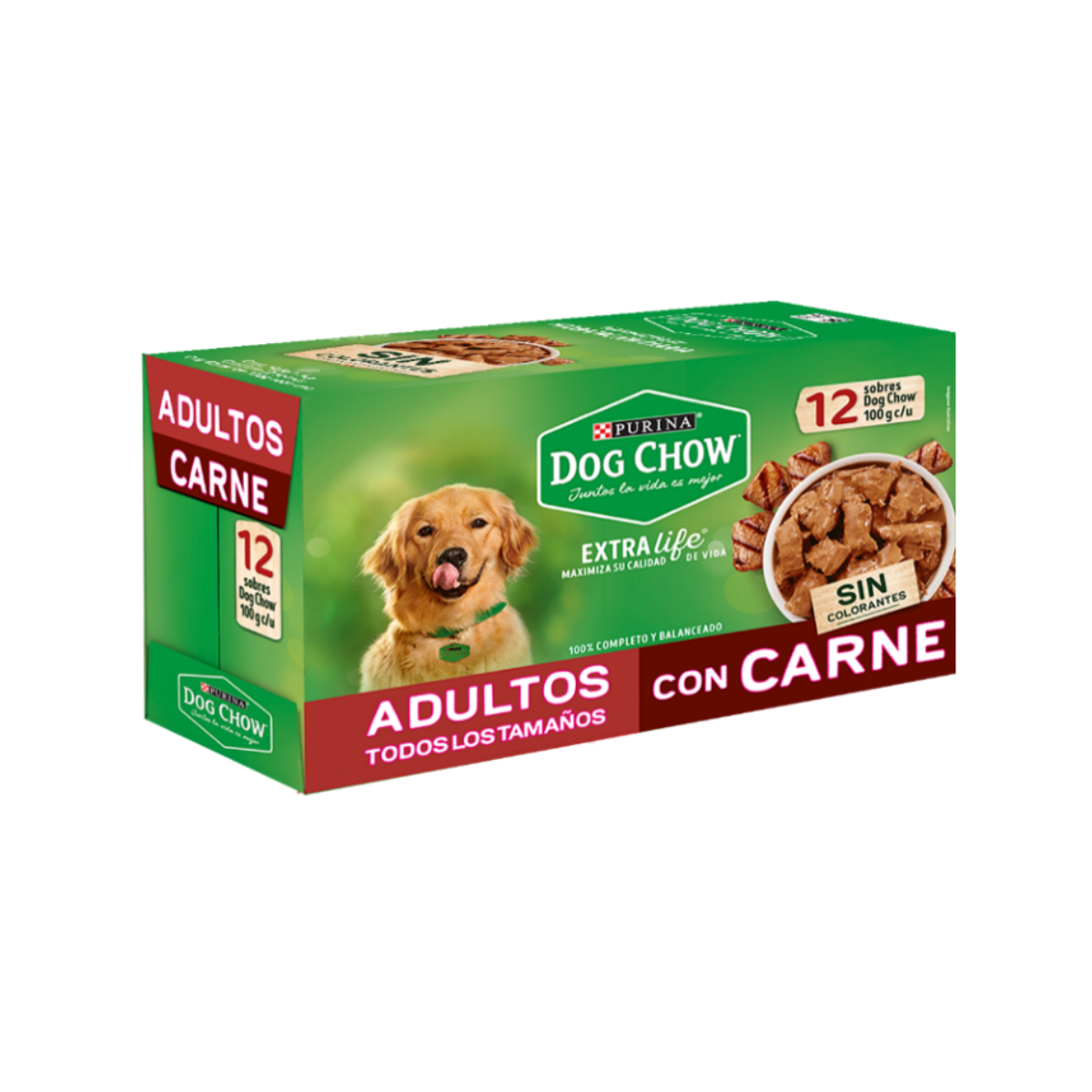 ALIMENTO DOG CHOW ADULTO CARNE POUCH 100 GR